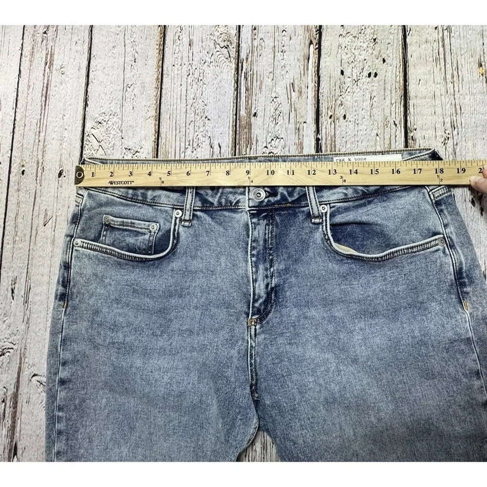 Rag & Bone Dre Low Rise Boyfriend Jeans Womens 31 Stretch Blue Made in USA